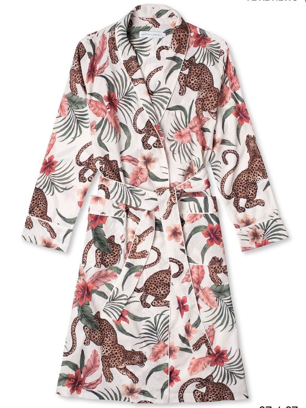 DESMOND & Dempsey CLASSIC ROBE SOLEIA LEOPARD CREAM